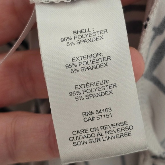 Karl Lagerfeld Womens Long Sleeve Blouse Size Medium White Black Check Career - Picture 5 of 12